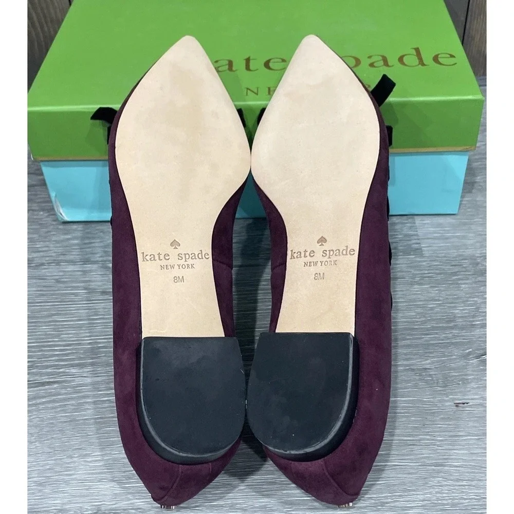 KATE SPADE KALANI Deep Cherry Burgundy Flat Shoes Women's US Size 8M